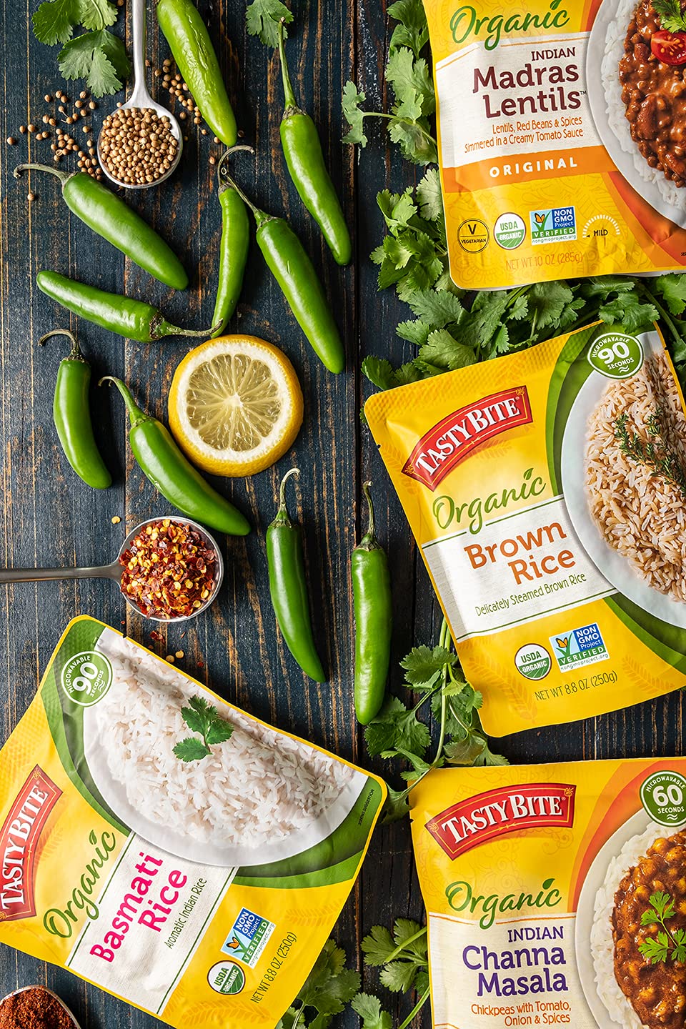 Tasty Bite 90-second meal idea for quick, flavorful Indian-inspired dishes.