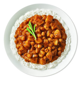 Tasty Bite Bombay Potatoes ingredients label highlighting all-natural plant-based components