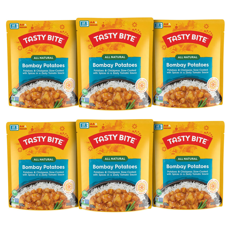 Tasty Bite Bombay Potatoes ready-to-eat tray for quick meals