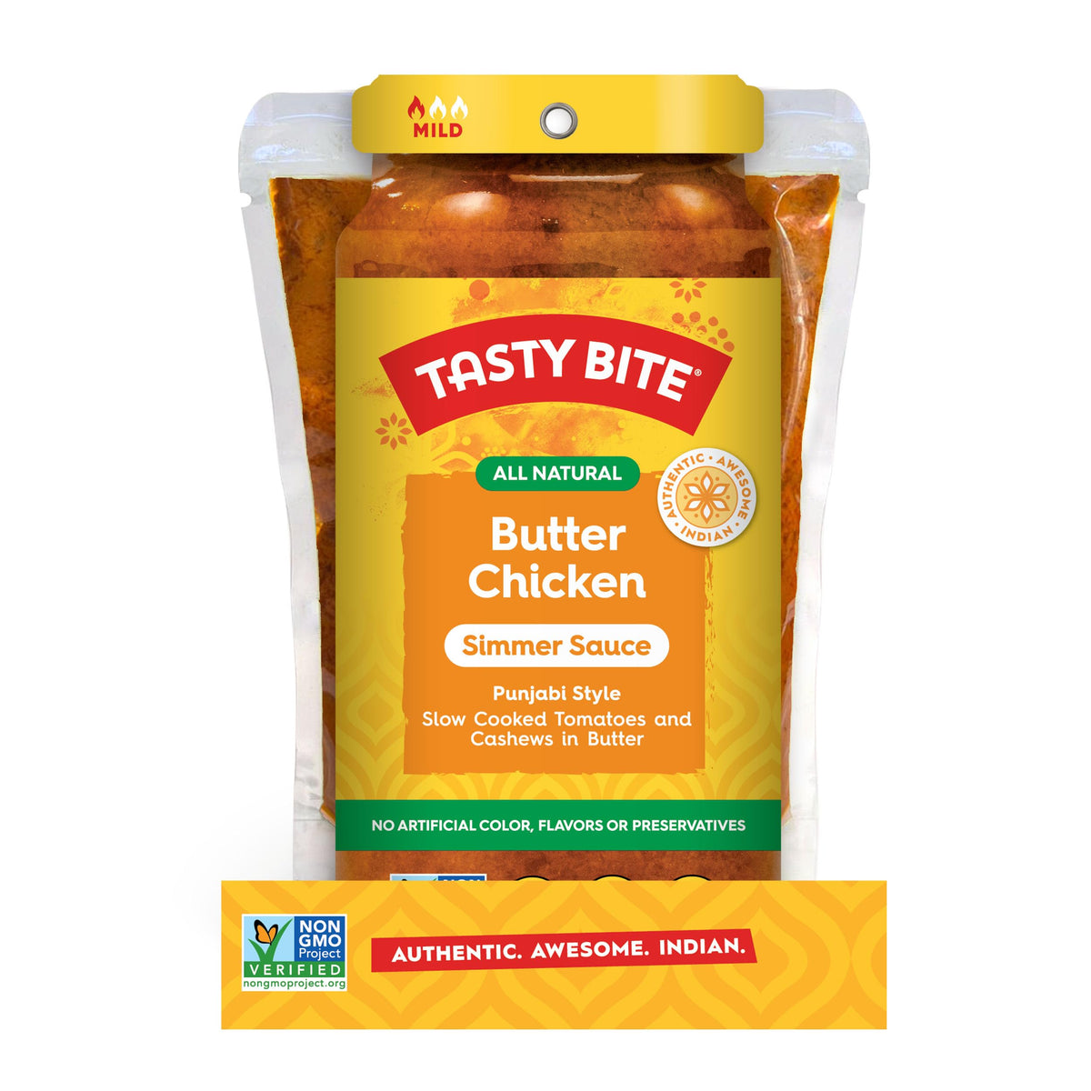 TASTY BITE Butter Chicken sauce ready in 90 seconds for busy weeknights.