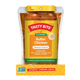 TASTY BITE Butter Chicken sauce ready in 90 seconds for busy weeknights.