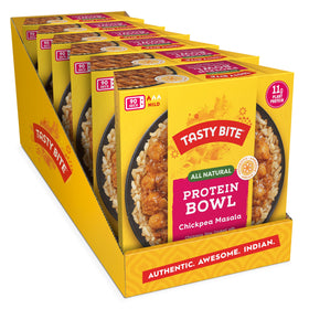 TASTY BITE chickpeas and rice bowl microwavable packaging for quick lunches