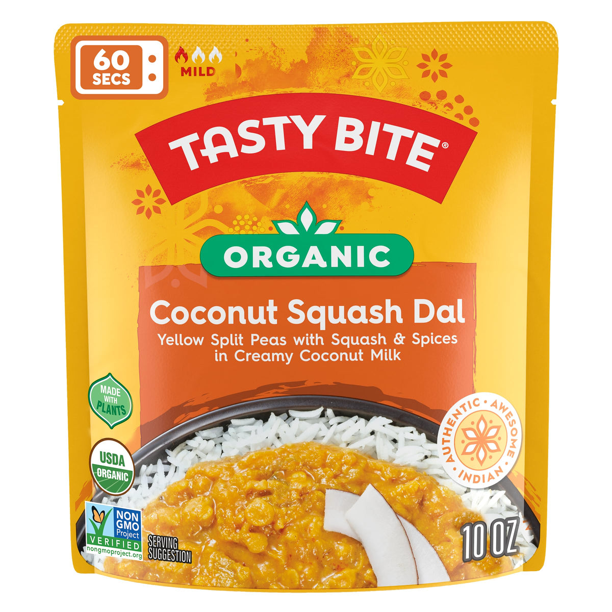 Tasty Bite Coconut Squash Dal creamy coconut sauce close-up