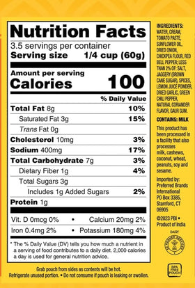 Tasty Bite Delhi Masala ingredients image shows creamy, spiced sauce base for easy meals.