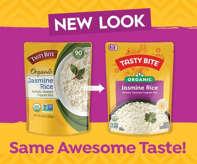 Tasty Bite Jasmine Rice microwave-ready with curry.