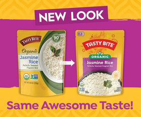 Tasty Bite Jasmine Rice microwave-ready with curry.