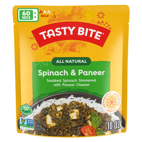 Tasty Bite Kashmir Spinach served in a bowl highlights authentic Indian flavors