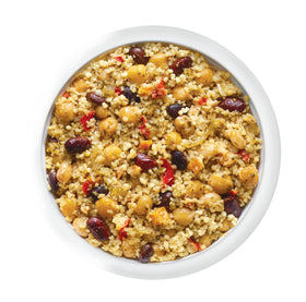 Tasty Bite Mediterranean Protein Bowl serving idea for office lunches.