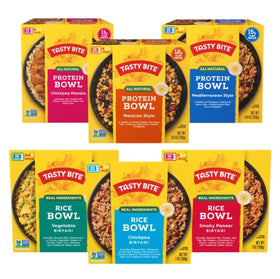 Tasty Bite Mexican Protein Bowl ready to heat for a quick, protein-packed lunch.