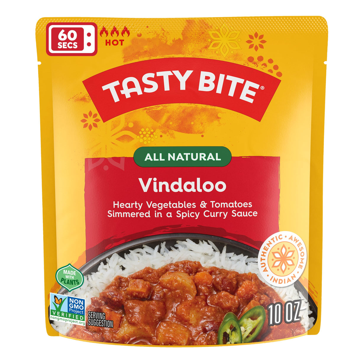 TASTY BITE microwavable entree in 60 seconds for a fast dinner