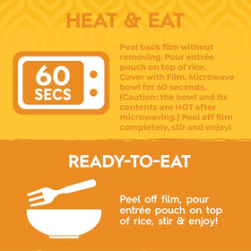 Butter Chickpea & Vegetables microwave pouch heats in 60 seconds