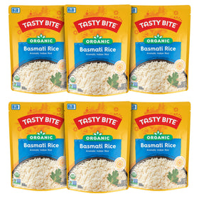 Tasty Bite Organic Basmati Rice pack shown as a convenient pantry staple for quick meals.