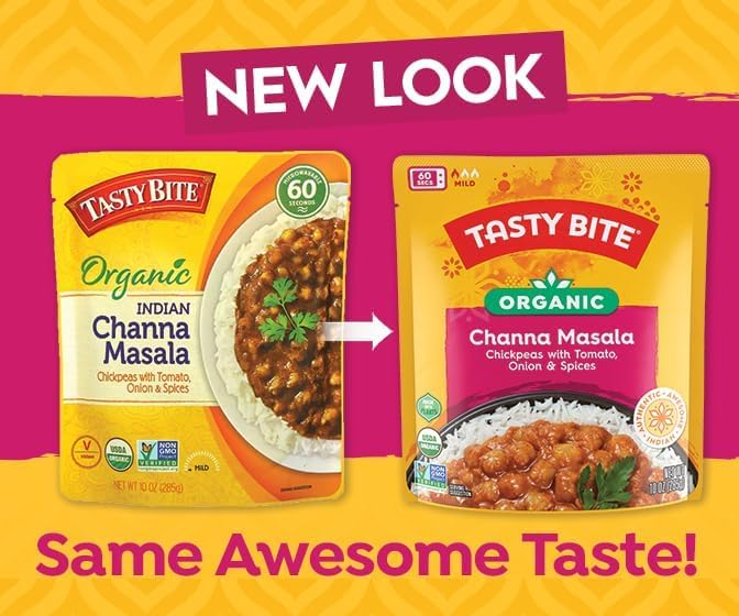 TASTY BITE Organic Channa Masala is gluten-free and plant-based dinner choice.