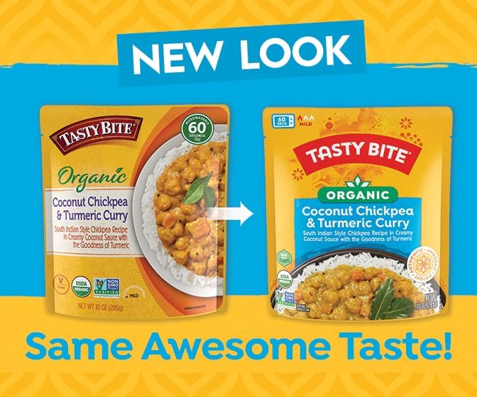 Tasty Bite vegan curry with organic ingredients emphasizing plant based nutrition