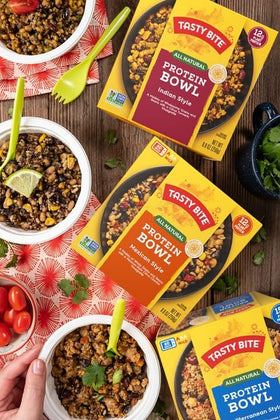 Tasty Bite Vegetable Biryani Bowl—colorful vegetables and flavorful, easy warmth.