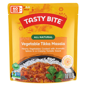 Tasty Bite Vegetable Tikka Masala features creamy cashew infused masala sauce