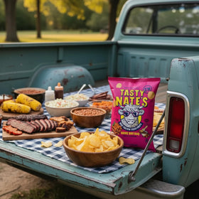 Tasty Nate's chips for road trips, durable crunch and flavor.