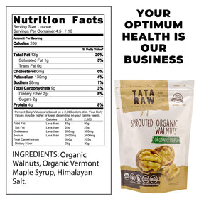 TATA RAW 4oz and 1lb bags displayed showing serving sizes