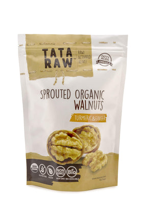 TATA RAW sprouted maple walnuts in a jar for wholesome snacking