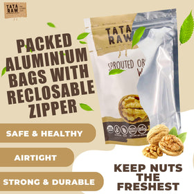 TATA RAW sprouted walnuts display visible sprouting and crunchy texture