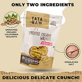 TATA RAW sprouted walnuts in a bowl, perfect as a protein-rich snack.