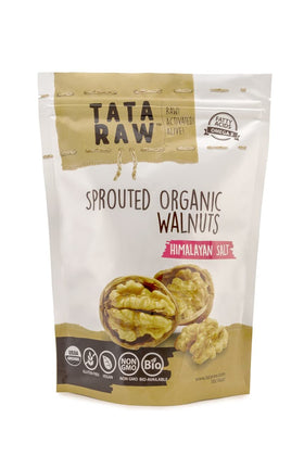 TATA RAW sprouted walnuts Himalayan salt pack 1 lb for a wholesome snack.