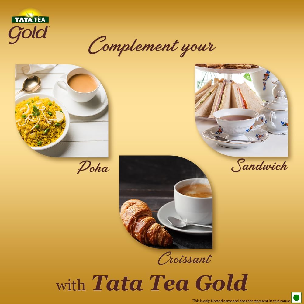 Brewed Tata Tea Gold cup with warm amber color.