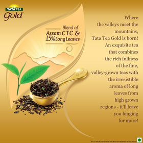Steaming Tata Tea Gold brew releasing rich aroma.