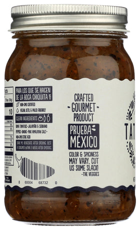 Tatemada Salsa Molcajete closeup stone surface emphasizes natural texture.