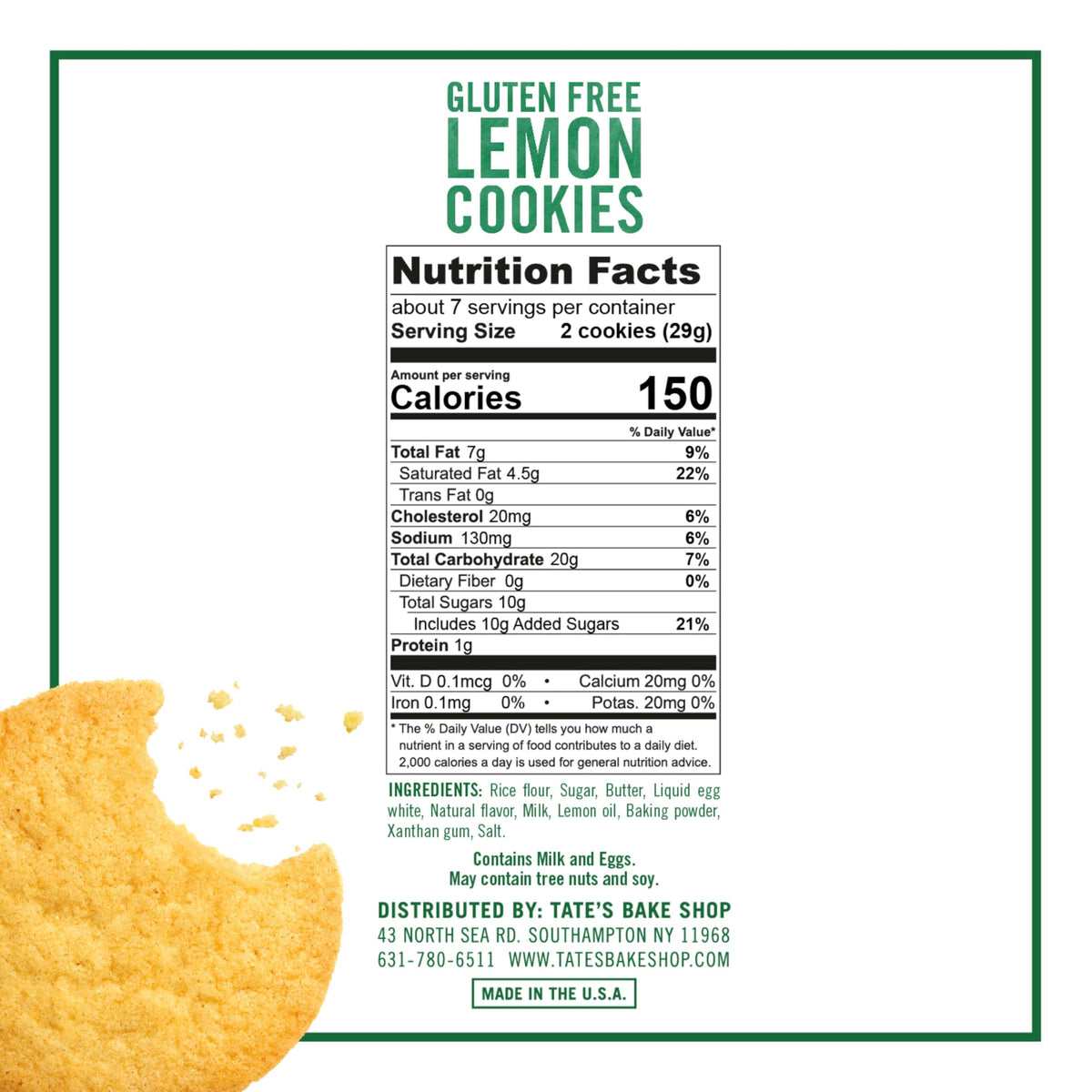 Gift-ready Tate's gluten free lemon cookies in four-pack gift box.