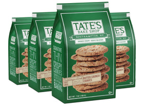 Tate's Bake Shop Butter Crunch cookies in a resealable bag for fresh snacking.