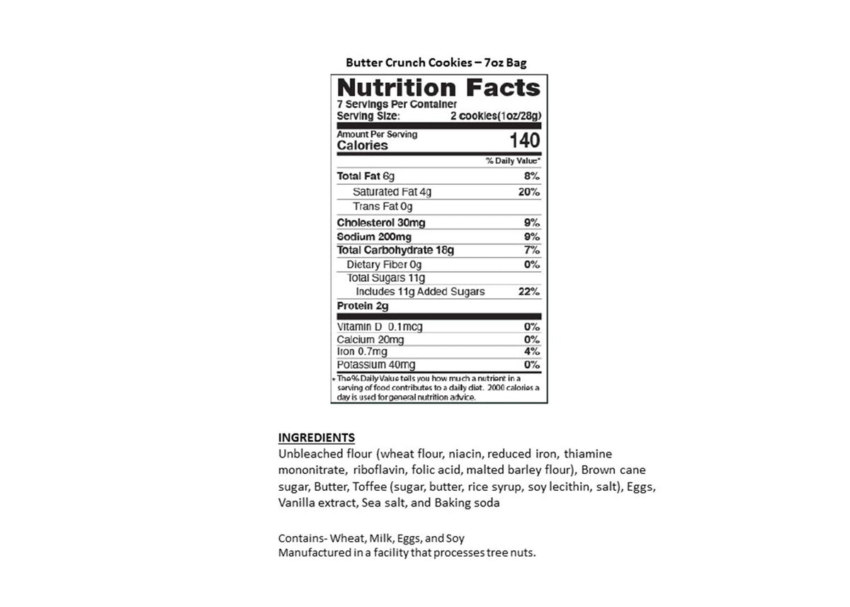 Close-up of buttery toffee bits delivering rich flavor in Tate's Butter Crunch cookies.
