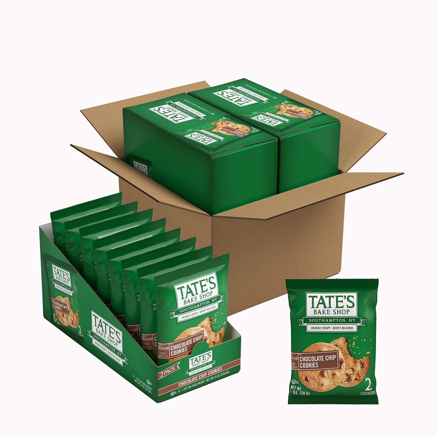 Tate's Bake Shop two-box chocolate chip cookies package for easy sharing at home
