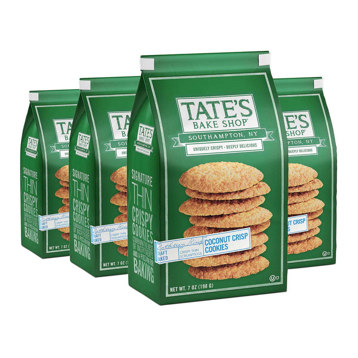 Tate's Coconut Crisp Cookies packaging in bulk for easy party trays