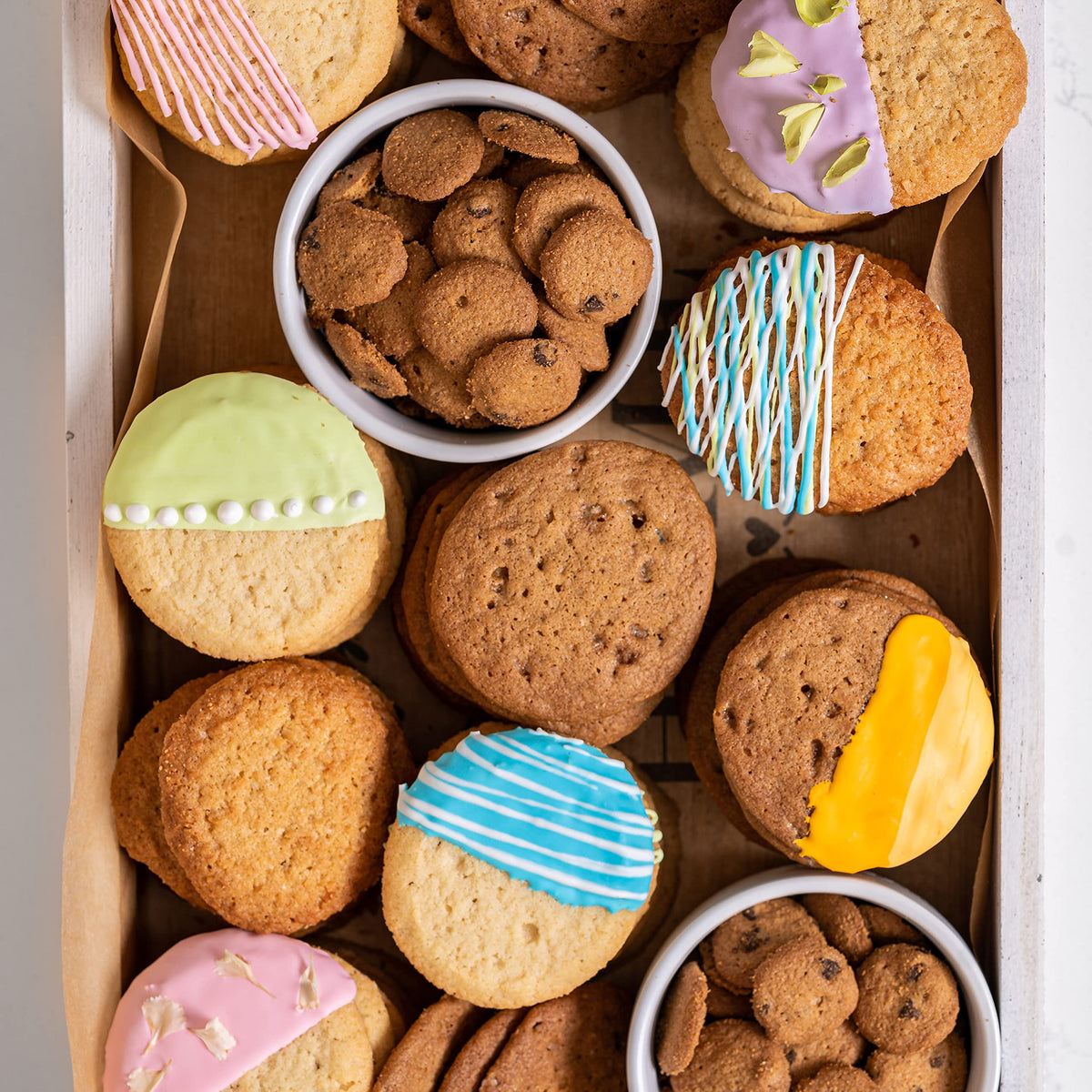 Easter basket-ready Tate's cookies, ideal spring treat.
