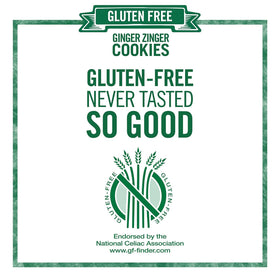 Tate's Bake Shop Ginger Zinger cookies bite reveals zesty zing.