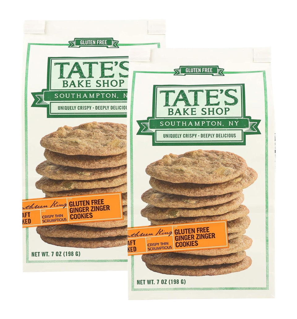 Tate's Bake Shop Ginger Zinger gluten-free cookies packaging ready for gifting.