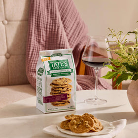Tate's Bake Shop Gluten Free Cookies paired with coffee for a quick bite