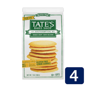 Tate's Bake Shop lemon cookies close-up highlights thin, delicate crunch.
