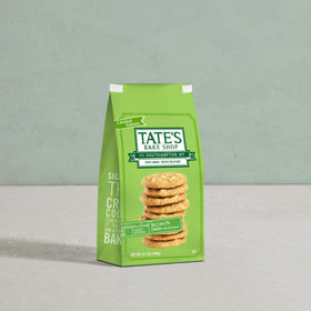 Kitchen shelf with Tate's Key Lime Pie Cookies ready to enjoy