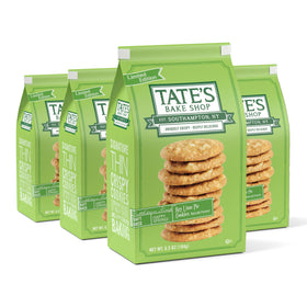 Tate's Bake Shop Key Lime Pie Cookies on a plate, perfect with coffee