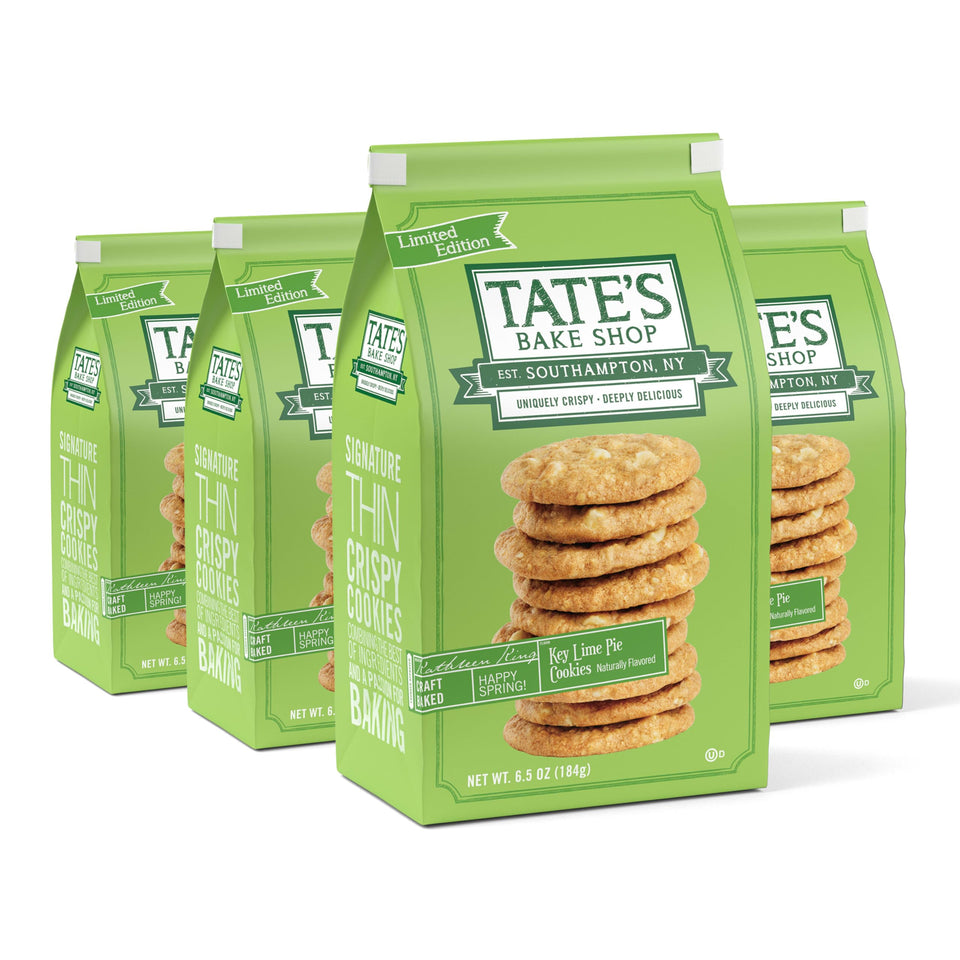 Tate's Bake Shop Key Lime Pie Cookies on a plate, perfect with coffee