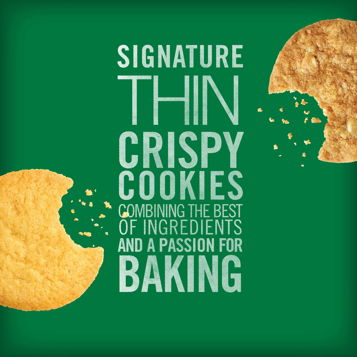 Tate's Bake Shop key lime pie cookies textured shot, crisp crunch ideal for quick treats.