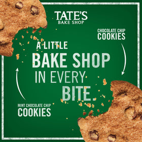Tate's Bake Shop Mint Chocolate Chip Cookies crisp texture with a refreshing mint twist.