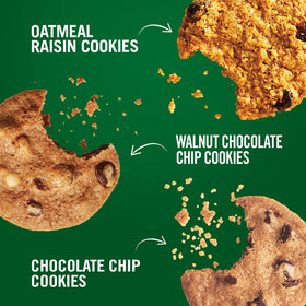 Tate's Oatmeal Raisin cookies close-up, warm aroma for coffee break