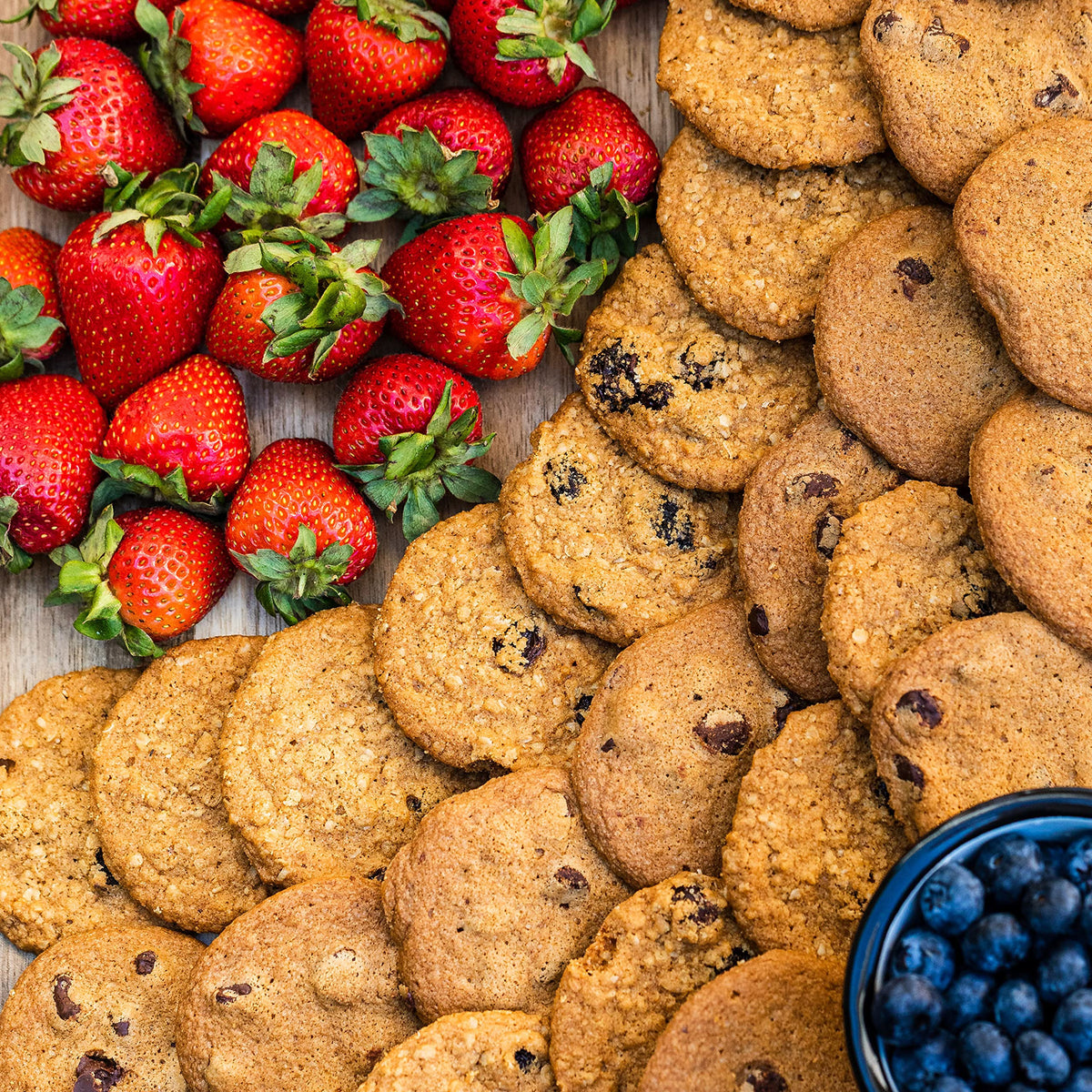 Tates Bake Shop Oatmeal Raisin Cookies showing tray-ready presentation for events.