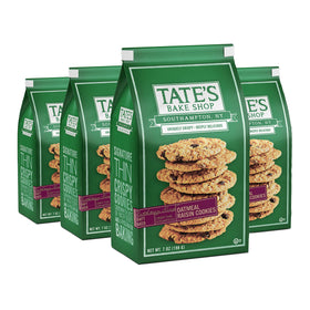 Tates Bake Shop Oatmeal Raisin Cookies four-bag pack for easy sharing at gatherings.