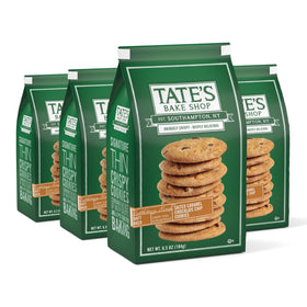 Tate's Bake Shop Salted Caramel Chocolate Chip Cookies in four-pack bags for sharing.