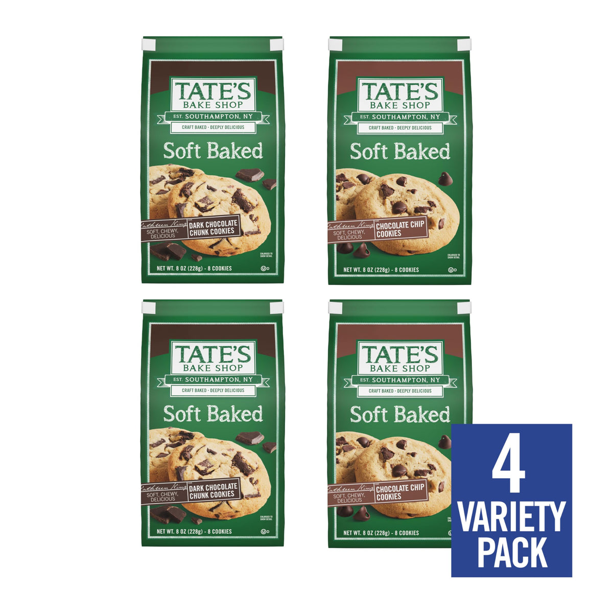 Tate's Bake Shop Soft Baked Chocolate Chip Cookies in bags, perfect with coffee