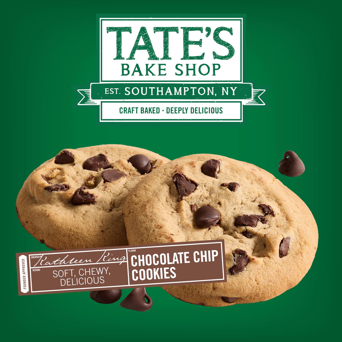 Bulk tin-tie pack of Tate's soft baked chocolate chip cookies